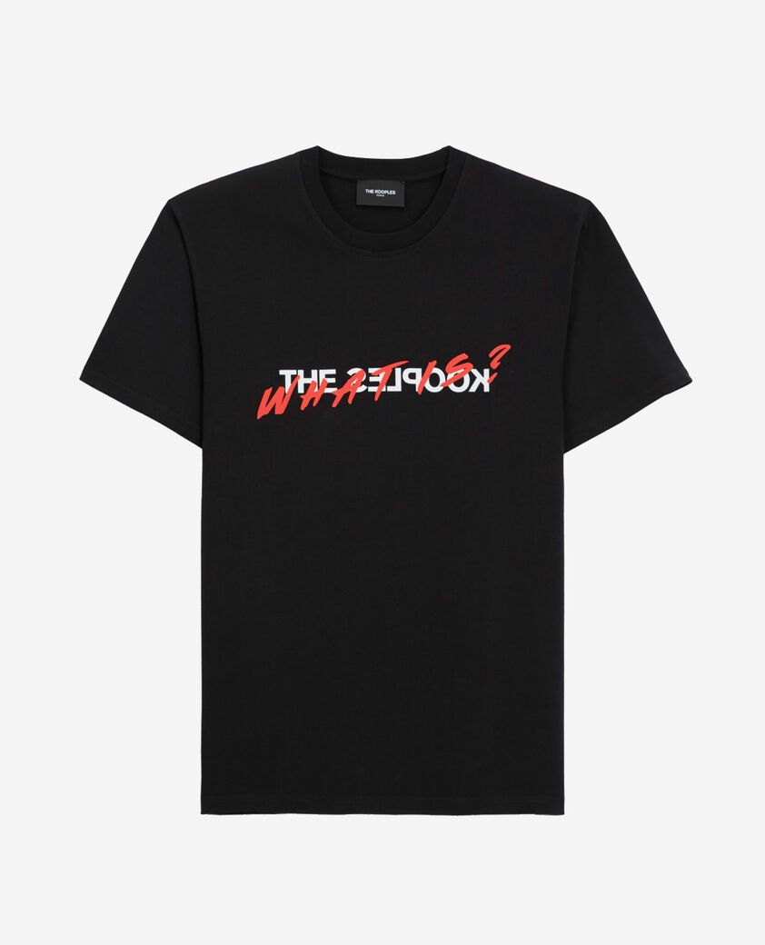 The Kooples HERREN BLACK schwarzes t-shirt „what is“ für herren