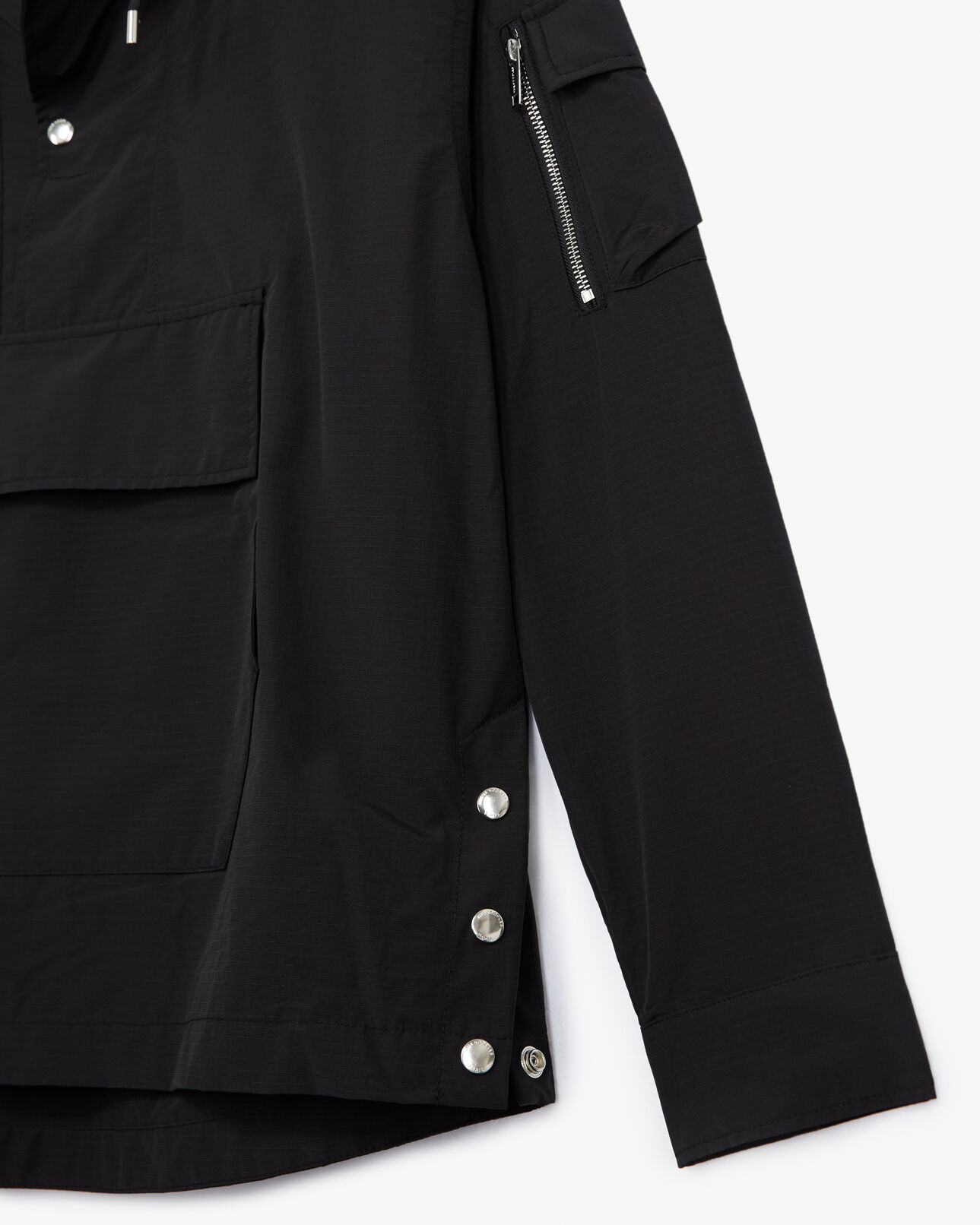 The Kooples HOMME BLACK parka technique noire poche kangourou