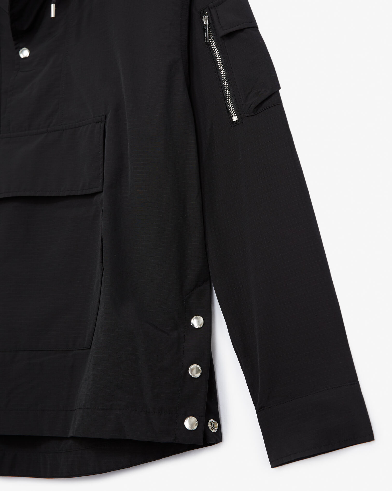 Parka technique noire poche kangourou, BLACK, hi-res image number null
