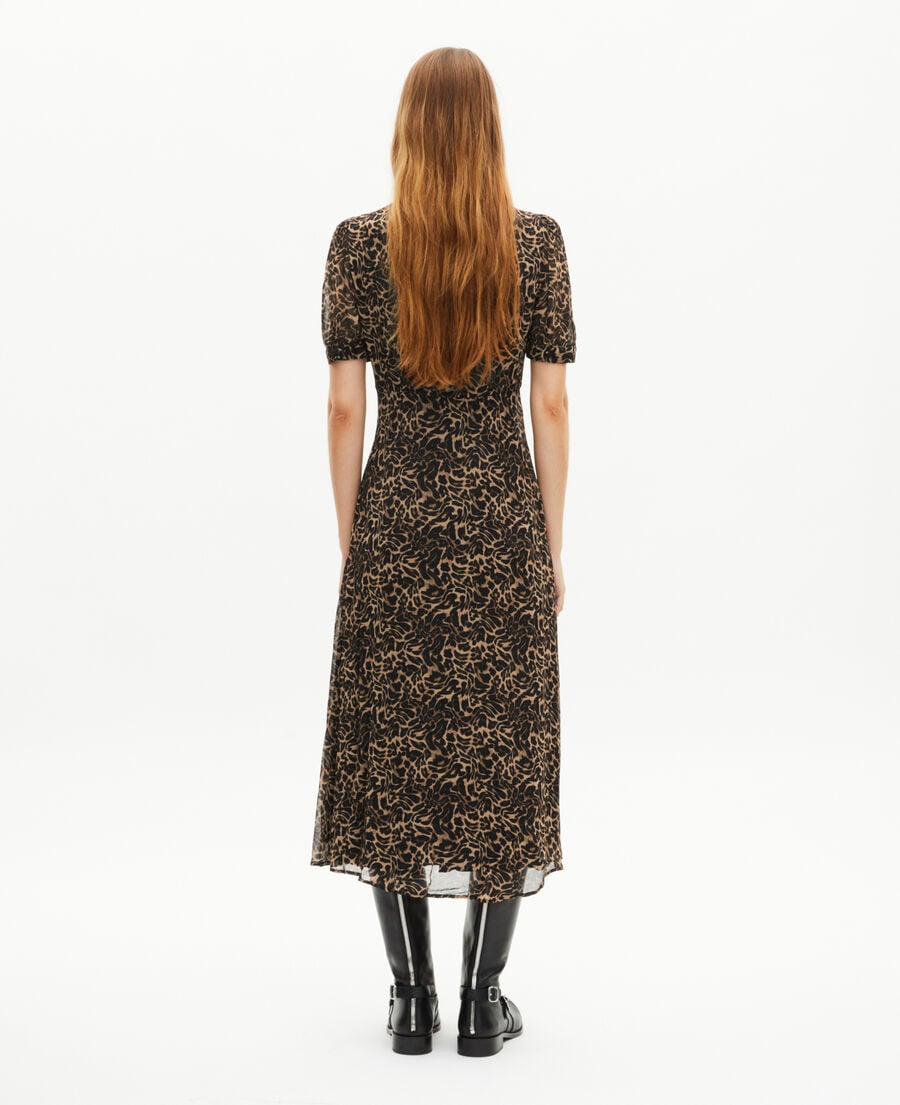 The Kooples DAMEN LEOPARD langes kleid mit leopardenmuster
