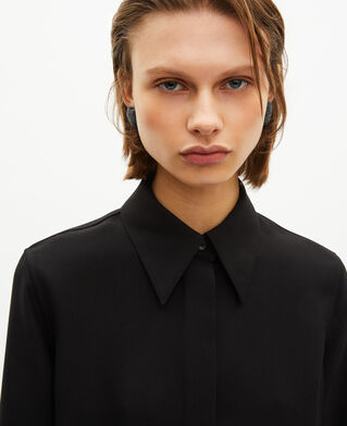 The Kooples WOMEN BLACK black satin shirt