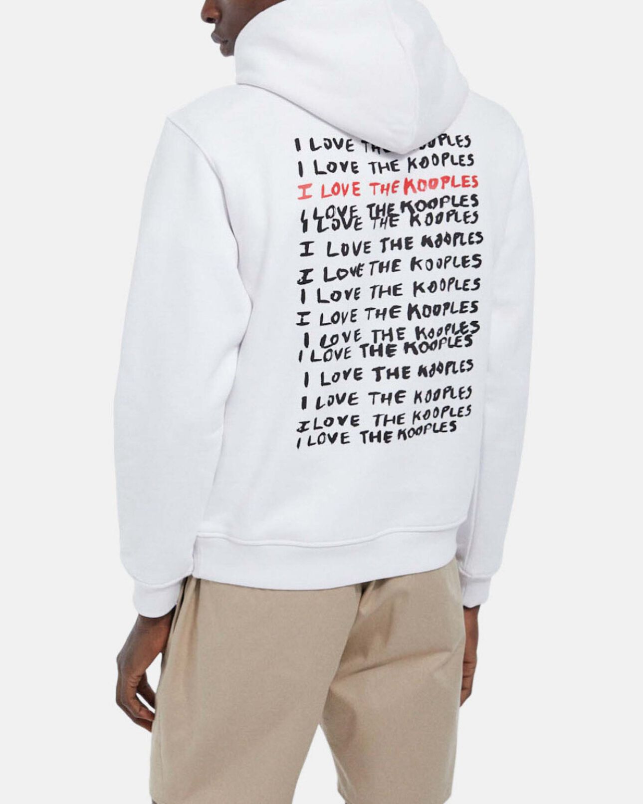 The Kooples HOMME WHITE sweat coton blanc motif love the kooples