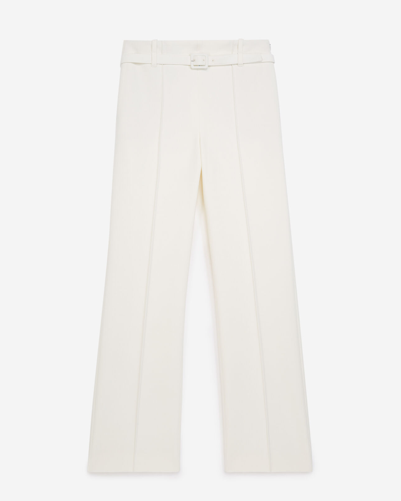 The Kooples WOMEN ECRU straight-cut ecru suit trousers with belt