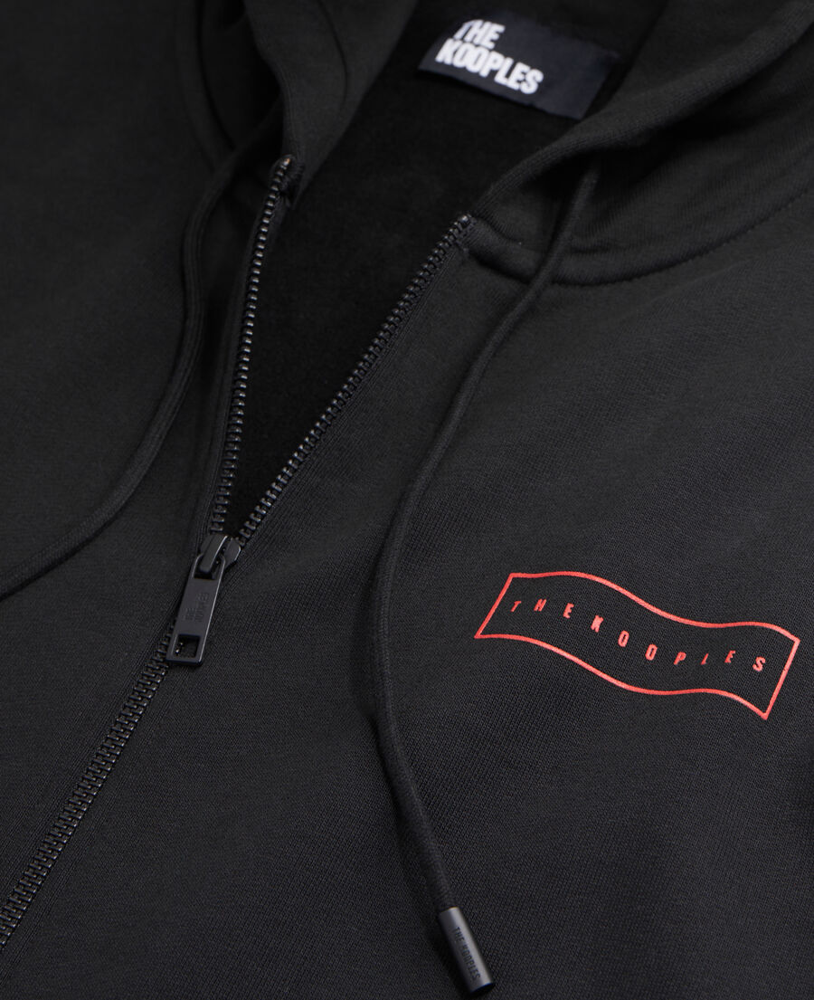The Kooples HERREN BLACK schwarzes kapuzensweatshirt mit siebdruck x rated