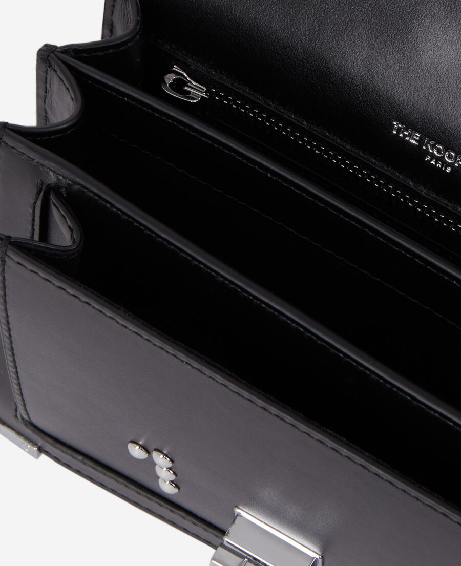 The Kooples FEMME BLACK sac emily small en cuir noir avec studs et œillets