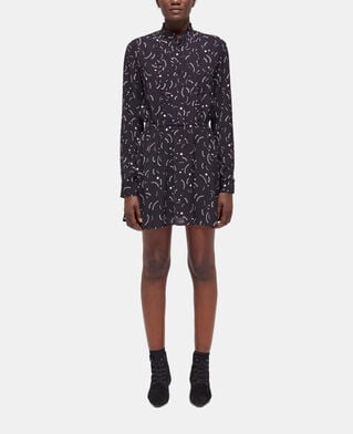 The Kooples WOMEN BLACK WHITE short printed dress