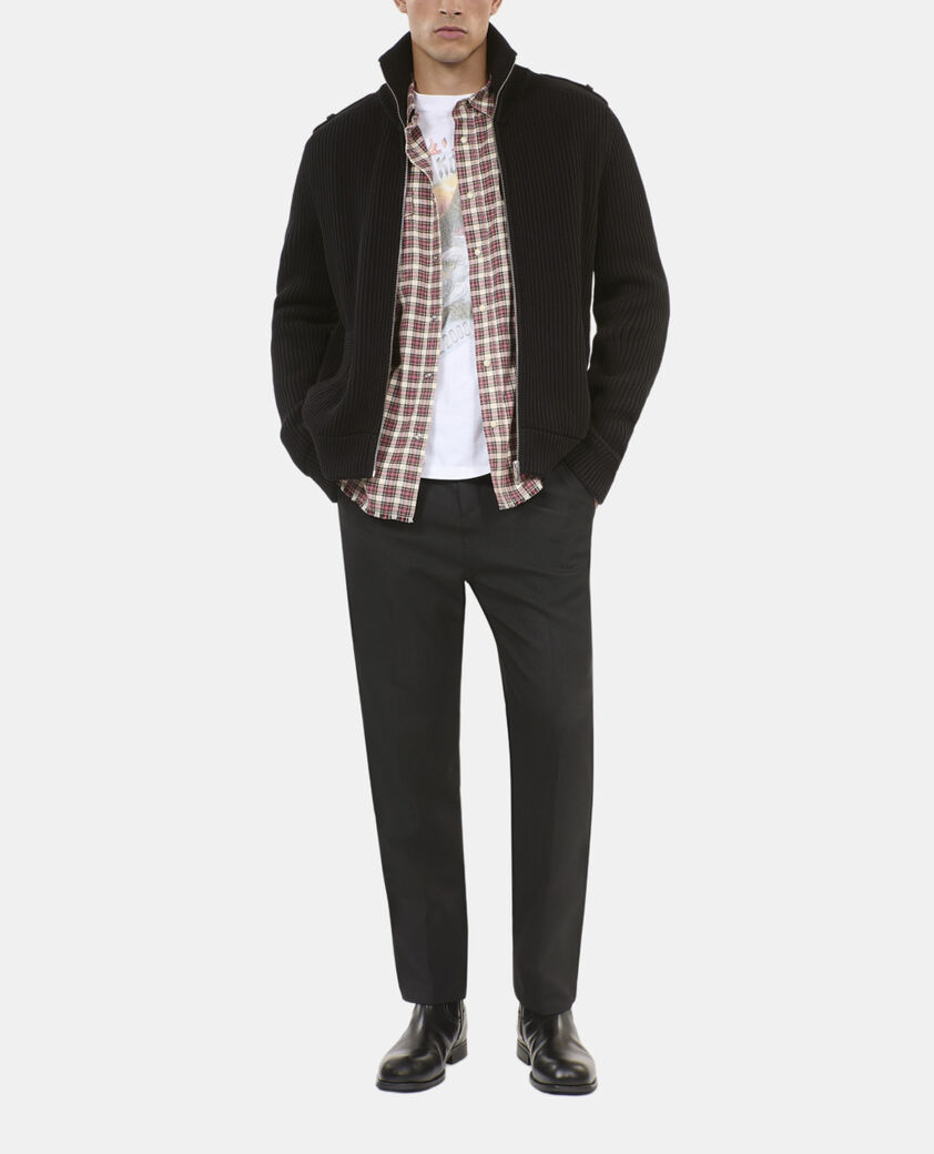 The Kooples HERREN BLACK schwarzer cardigan aus baumwolle