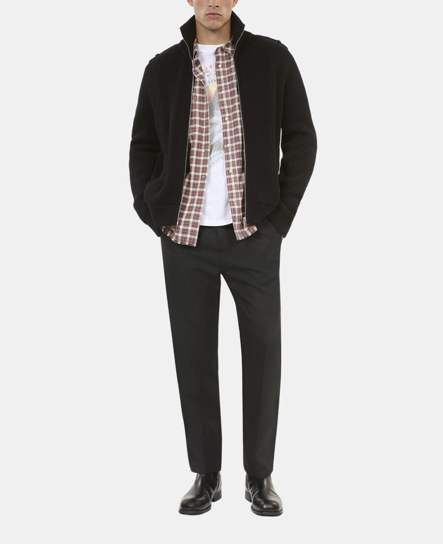 The Kooples MEN BLACK black cotton cardigan