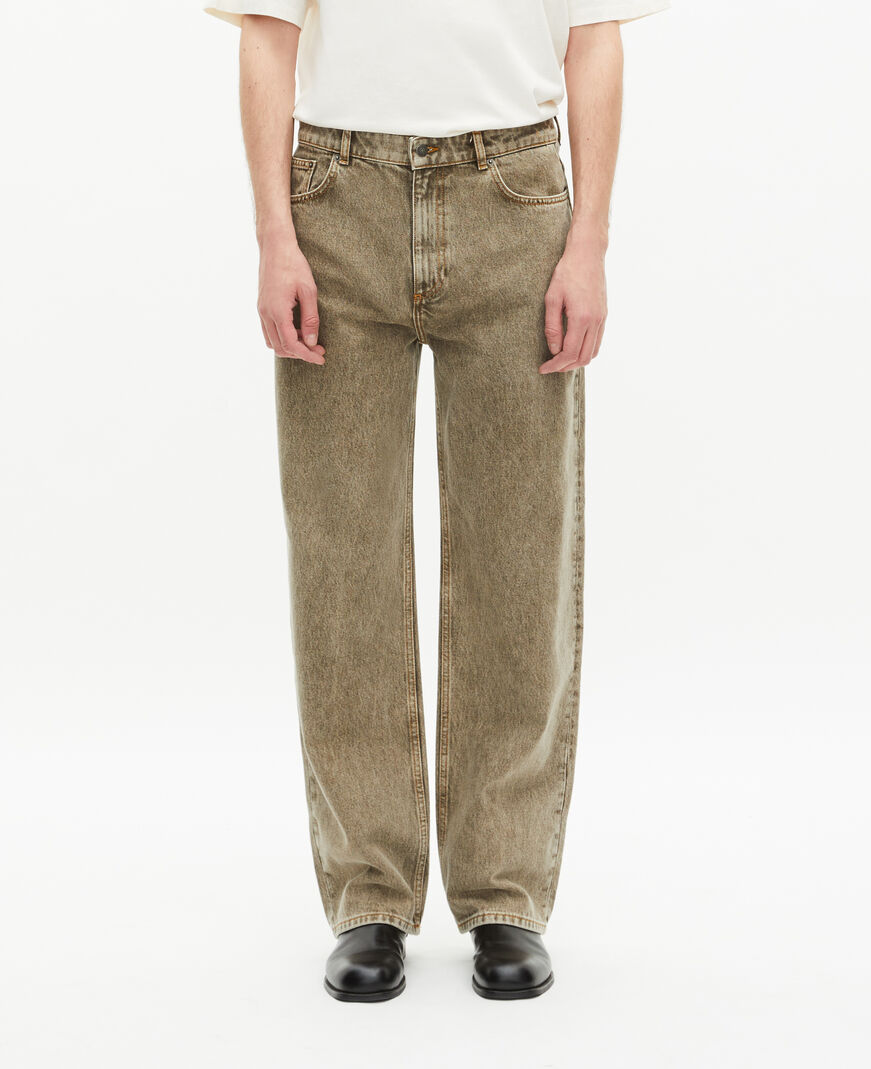 The Kooples MEN OLIVE straight-cut olive jeans