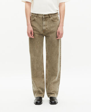 The Kooples MEN OLIVE straight-cut olive jeans