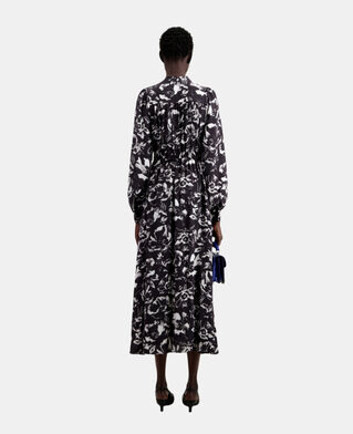 The Kooples WOMEN BLACK WHITE long printed dress