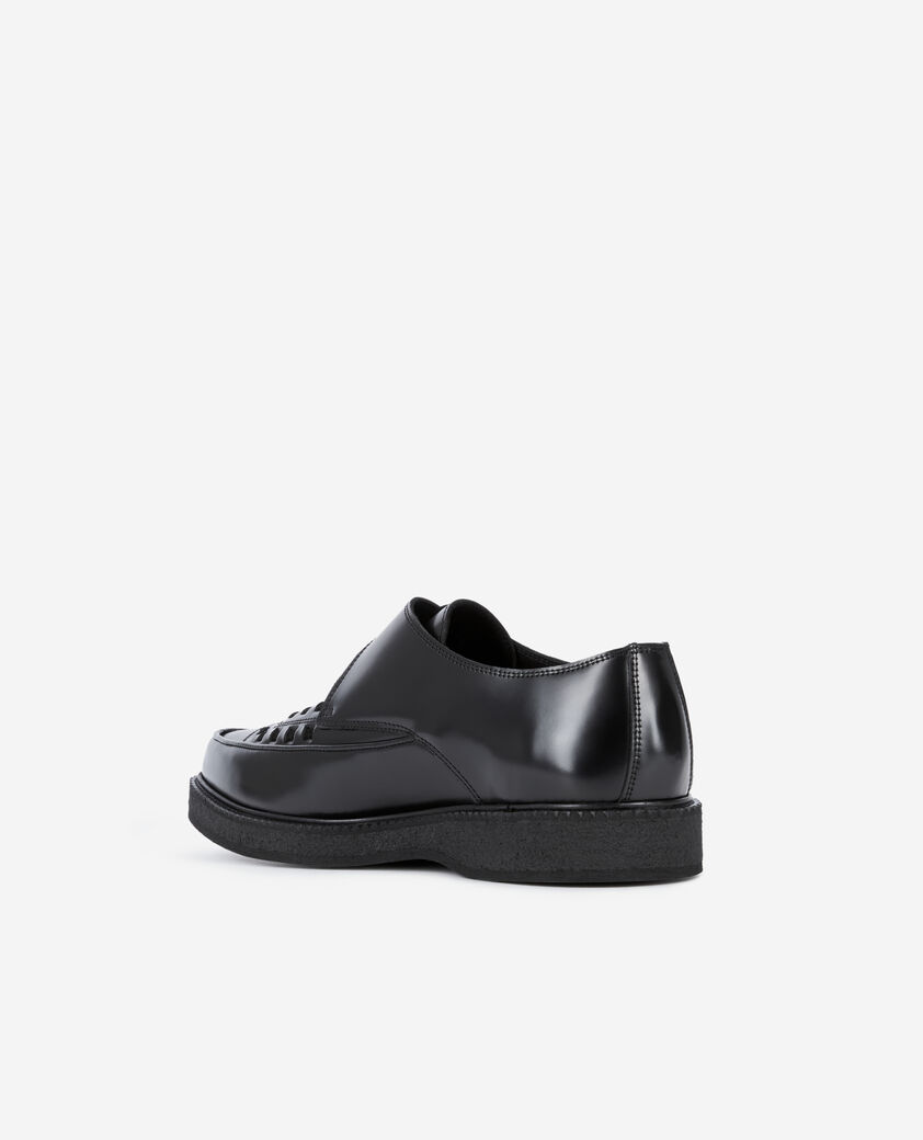 The Kooples MEN BLACK black leather derbies with buckle