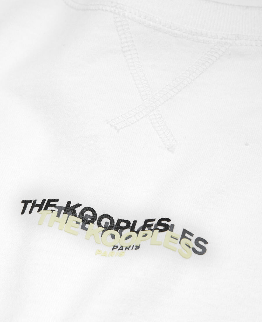t-shirt blanc coton à triple logo