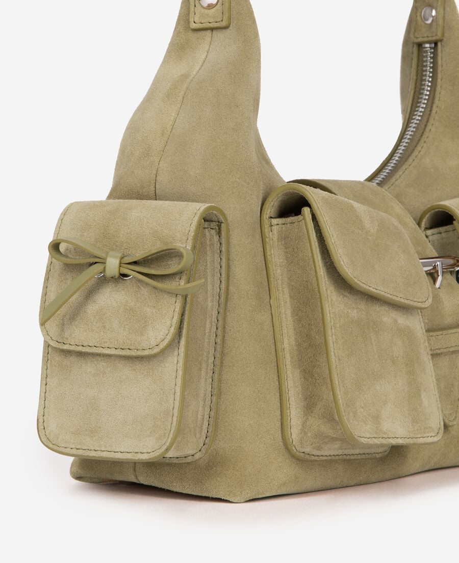 The Kooples FEMME CAMEL sac amelia en cuir suède camel