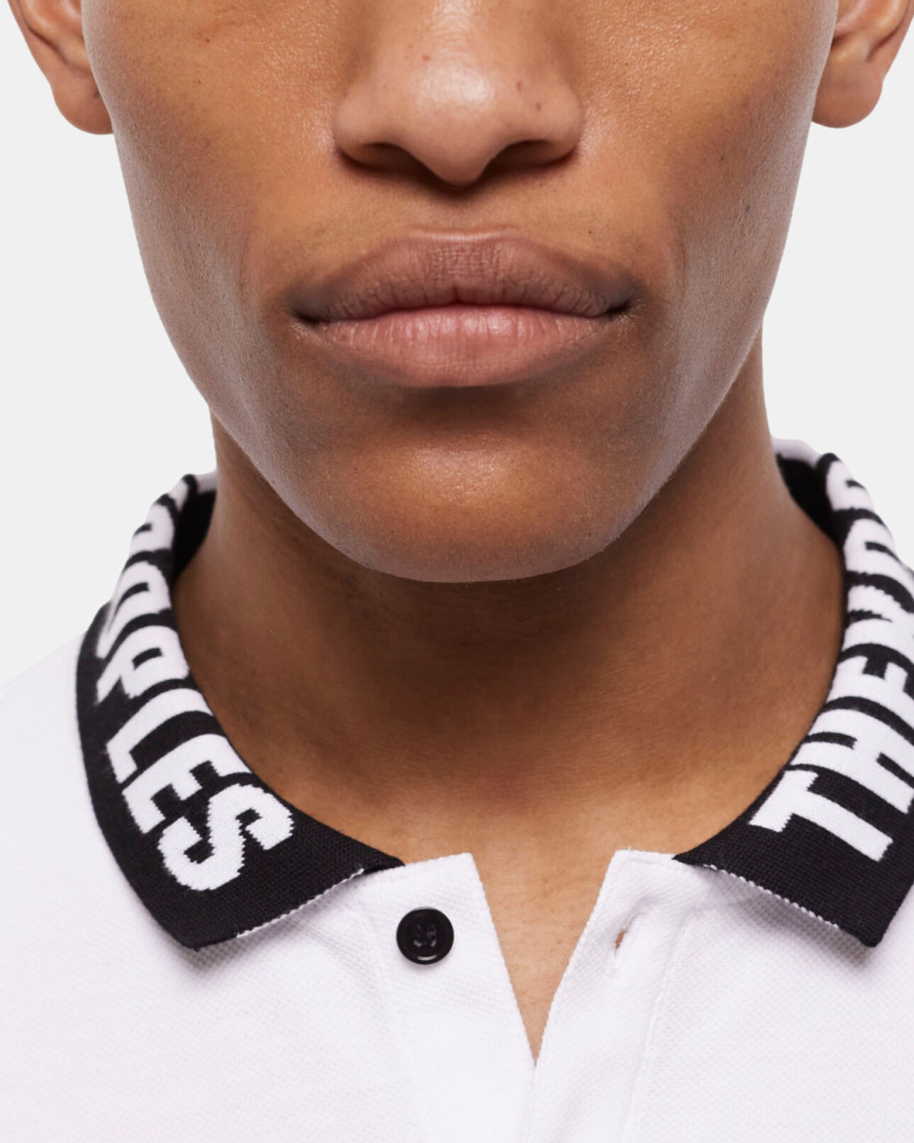 The Kooples HERREN WHITE weißes poloshirt mit logo am kragen
