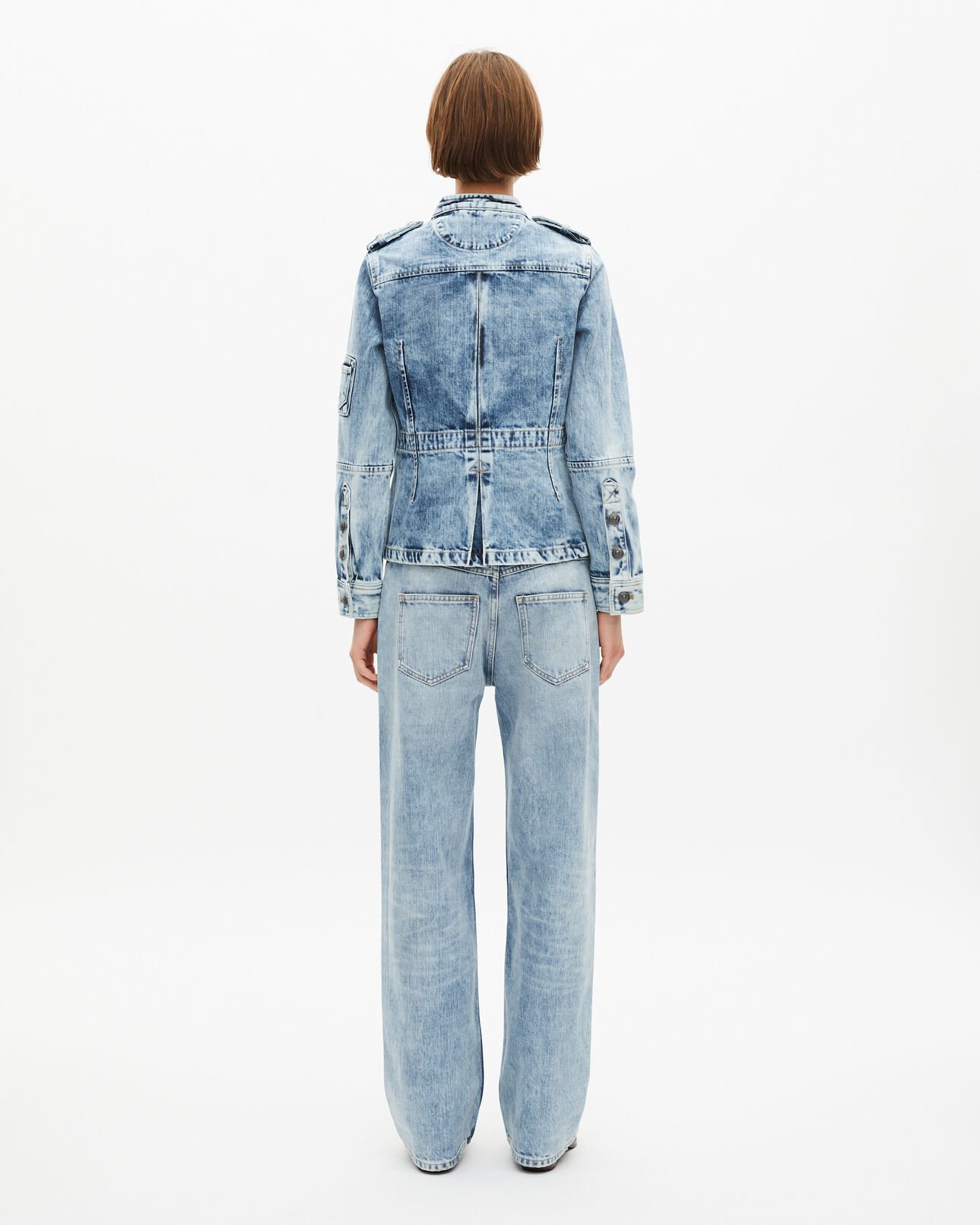 The Kooples FEMME BABY BLUE veste style officier en denim