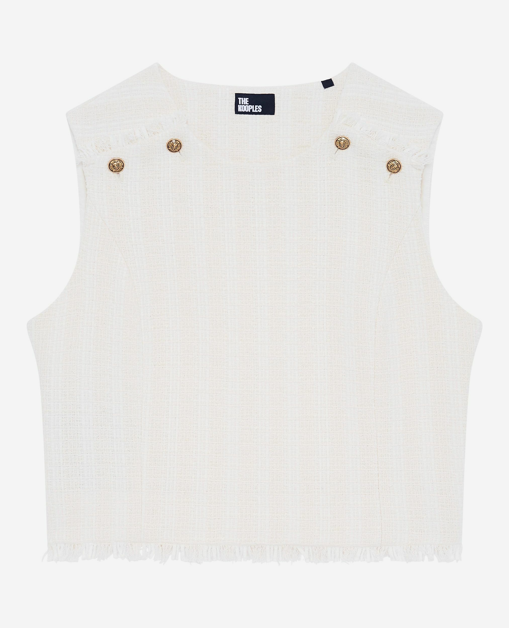 Top aus ungebleichtem Tweed, ECRU, hi-res image number null