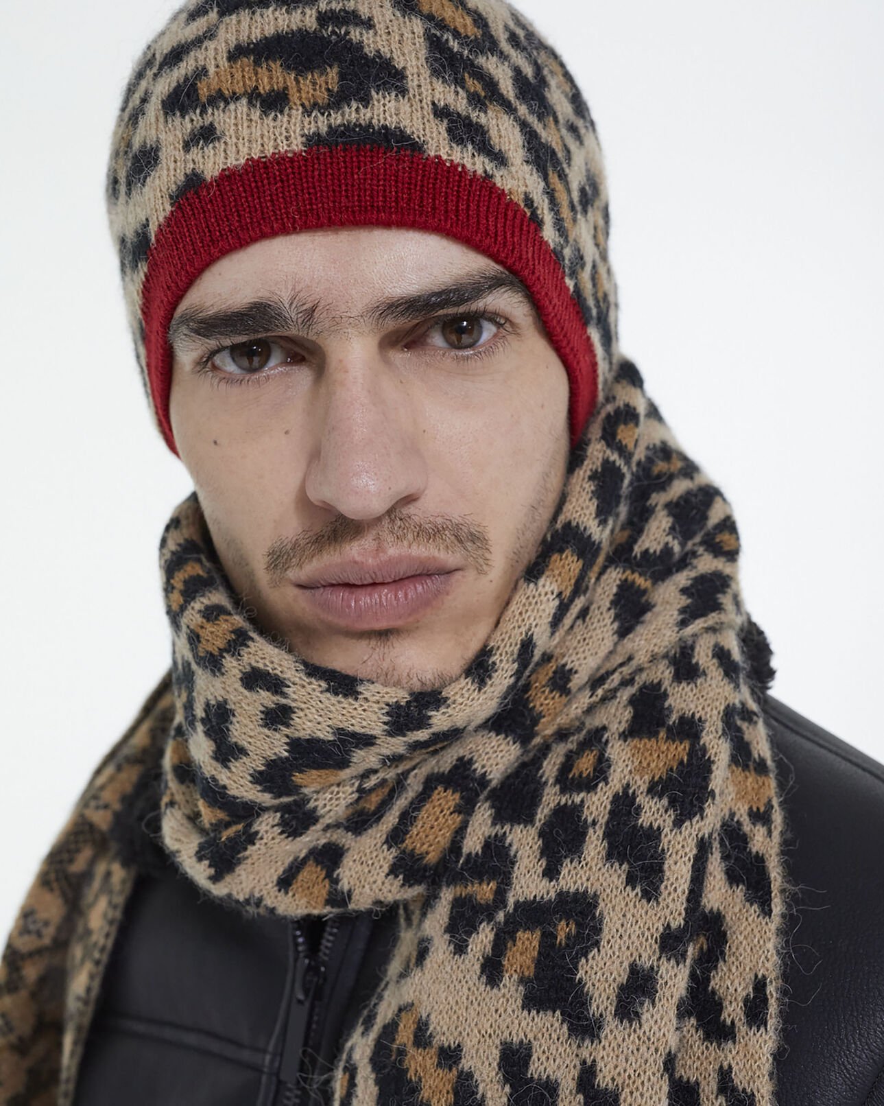 The Kooples MIXTA LEOPARD gorro lana leopardo