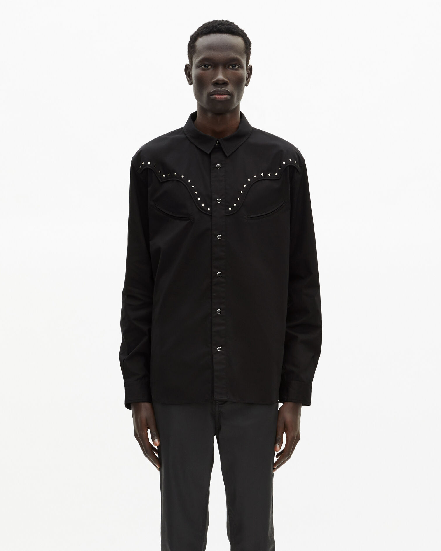 Black western shirt, BLACK, hi-res image number null