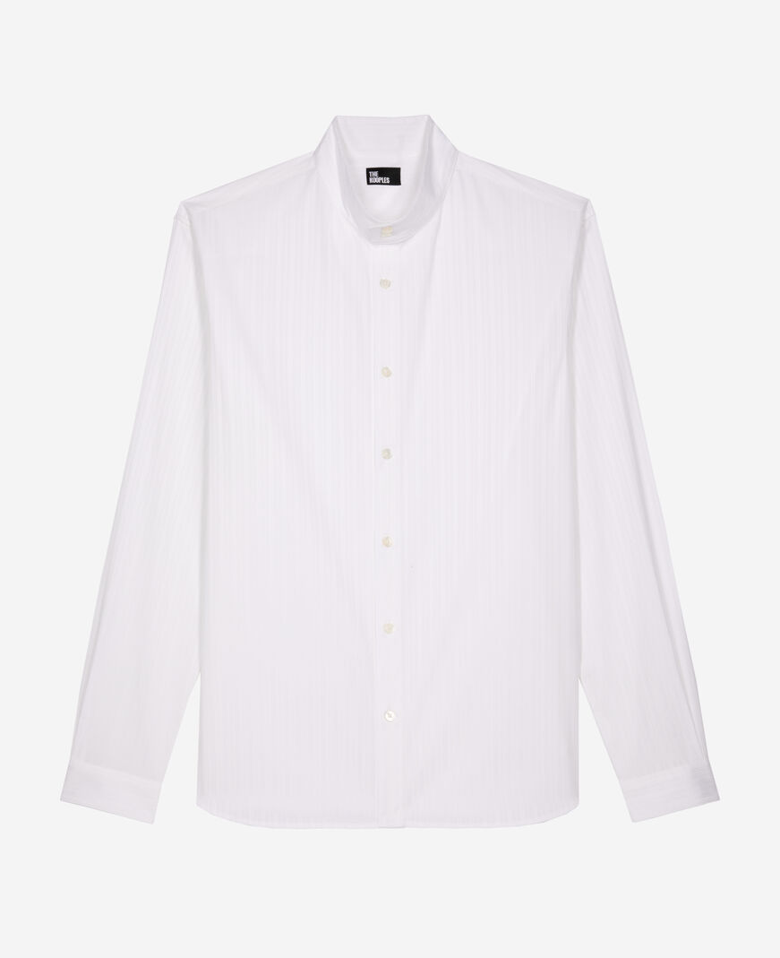 The Kooples HERREN WHITE weiß gestreiftes formelles hemd