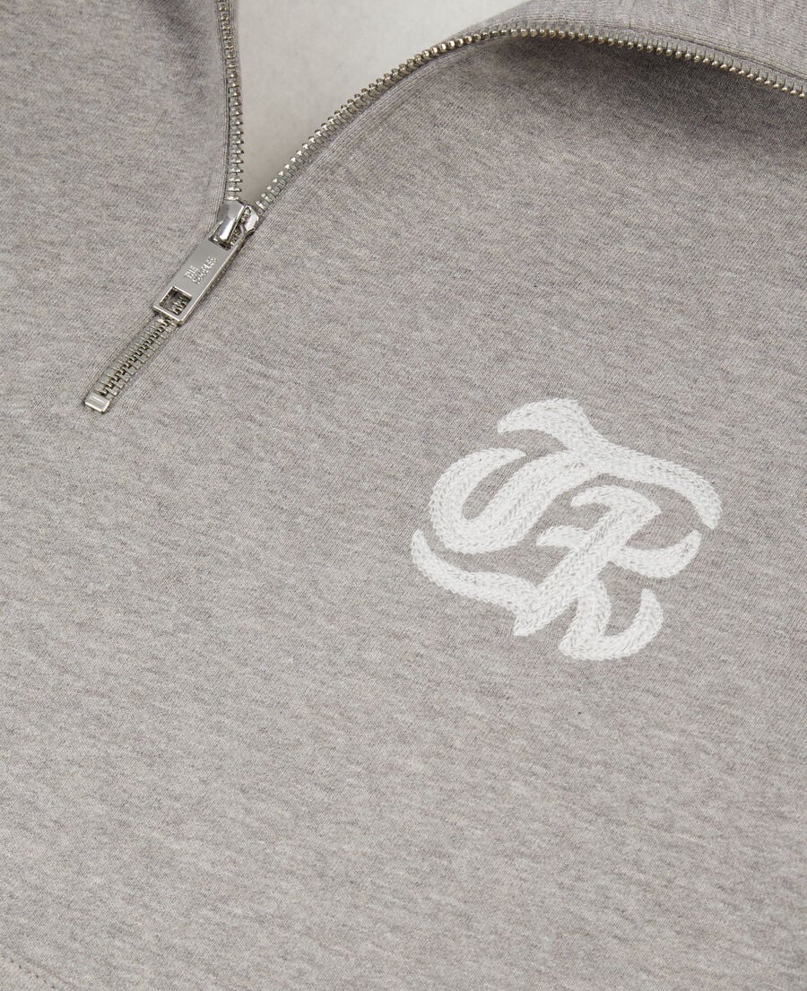 The Kooples H ARDOISE grey sweatshirt with blazon serigraphy
