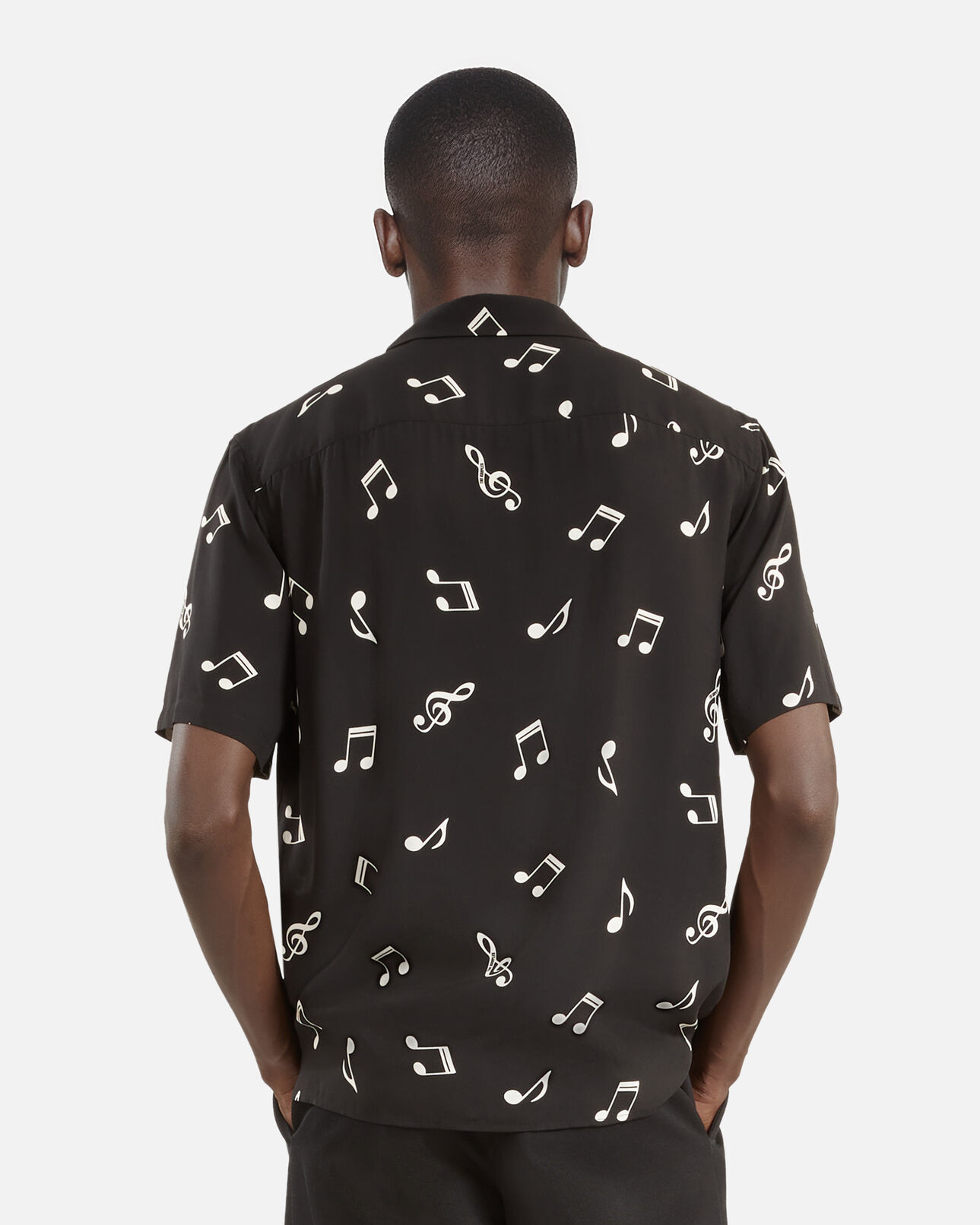 The Kooples HOMME BLACK WHITE chemise manches courtes imprimé musique