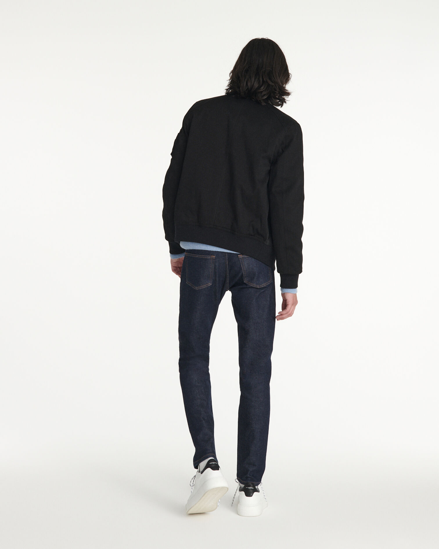 Chaqueta bomber piel negra bolsillo, BLACK, hi-res image number null