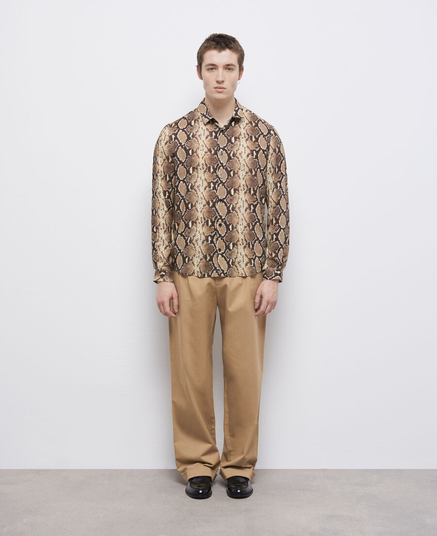 snakeskin print casual shirt