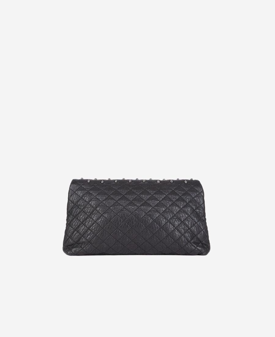 The Kooples FEMME BLACK pochette h&eacute;ritage small en cuir noire