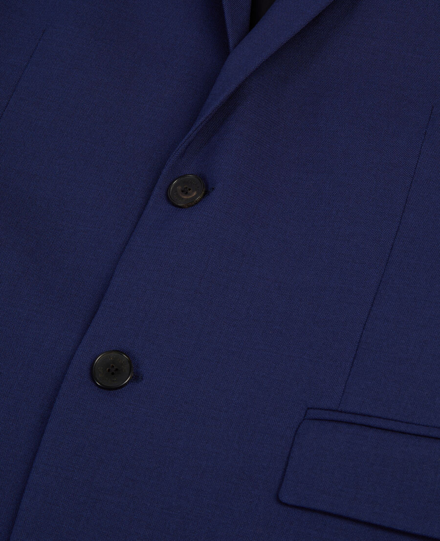 leuchtend blaue anzugjacke aus wolle