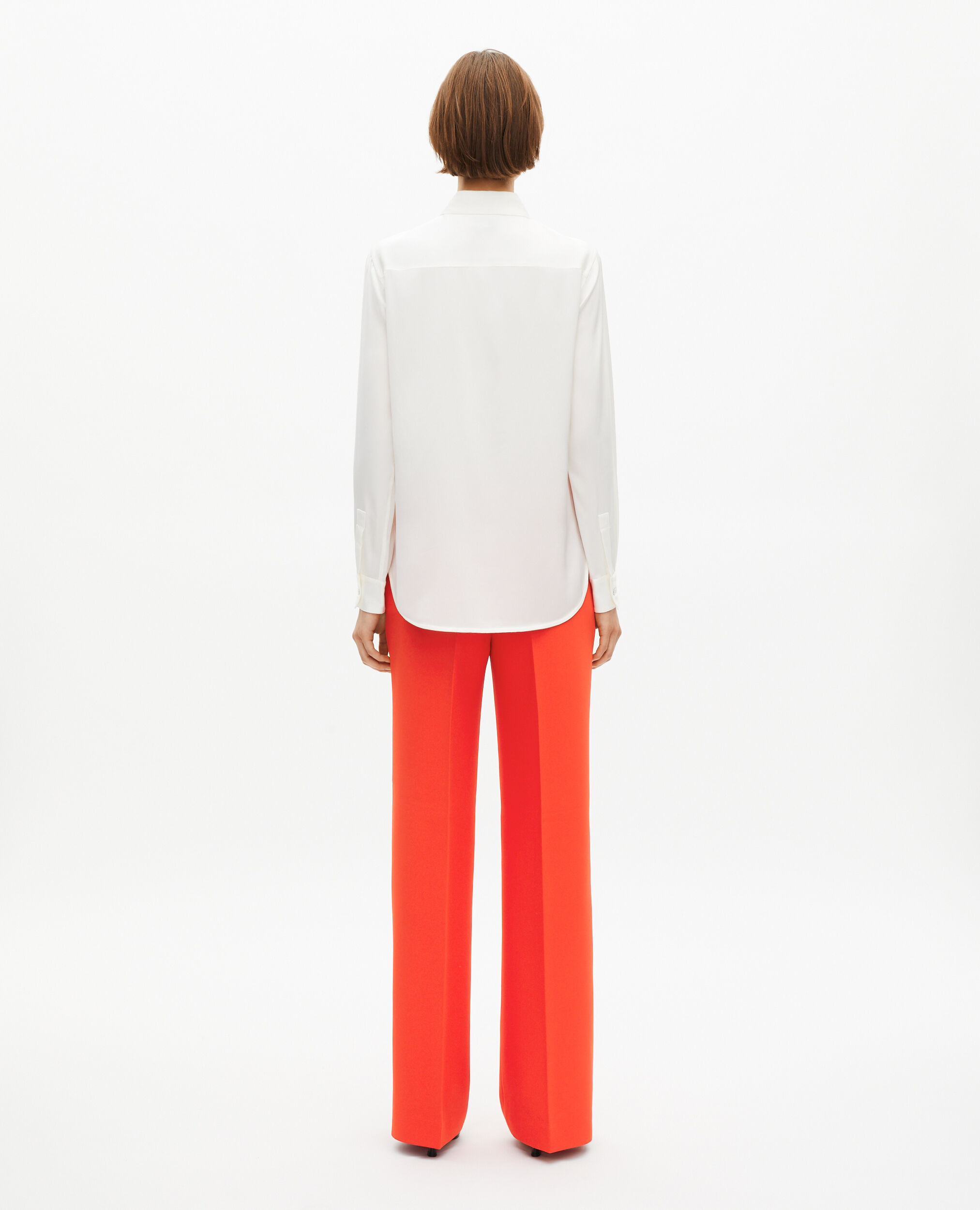 White silk shirt , WHITE, hi-res image number null