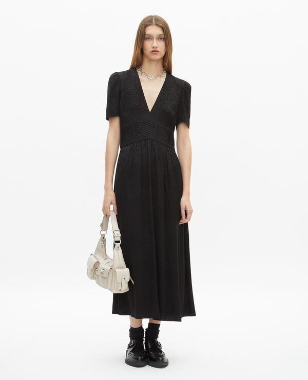 The Kooples WOMEN BLACK black jacquard maxi dress