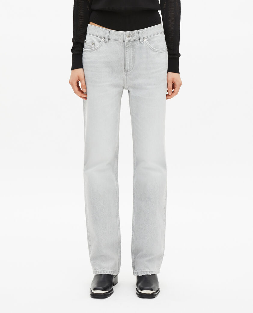 The Kooples FEMME GREY jean droit gris clair