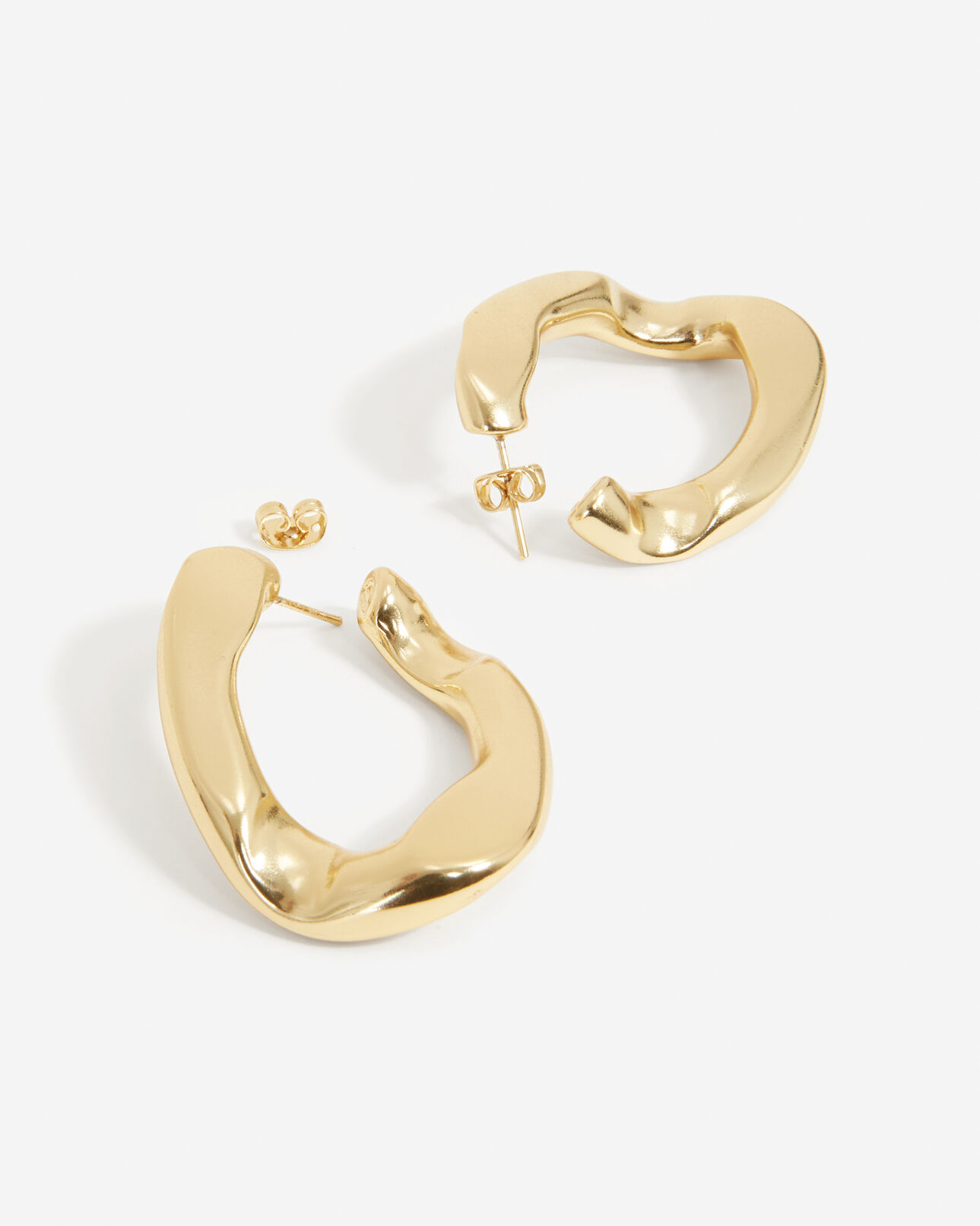 The Kooples MUJER GOLD pendientes dorado anillo grande