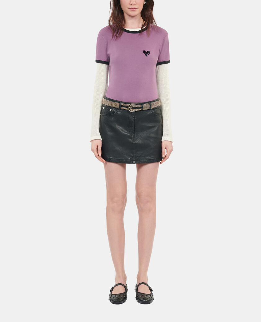 The Kooples FEMME PRUNE t-shirt c&oelig;ur kooples violet