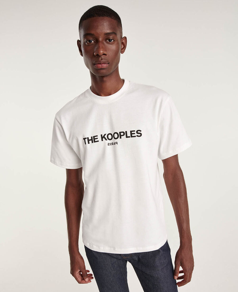 The Kooples MEN WHITE white cotton t-shirt with printed logo