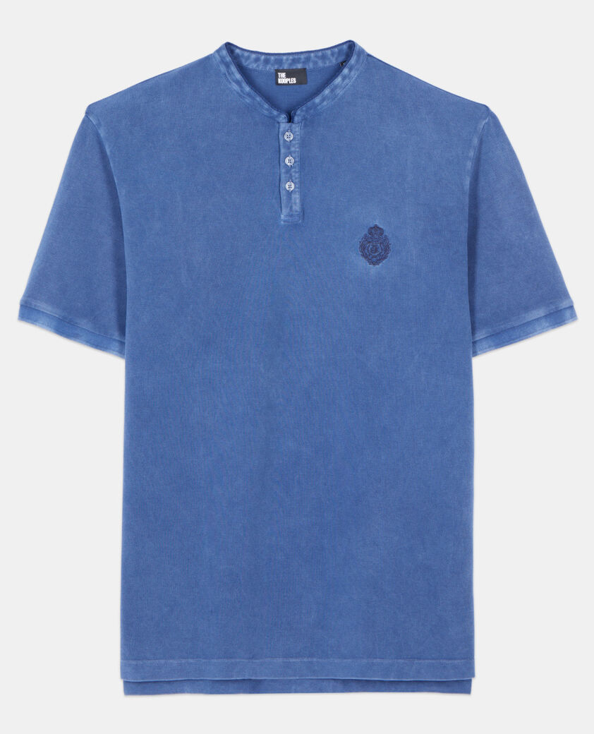 The Kooples HOMME BLUE BRUT polo en coton piqué bleu