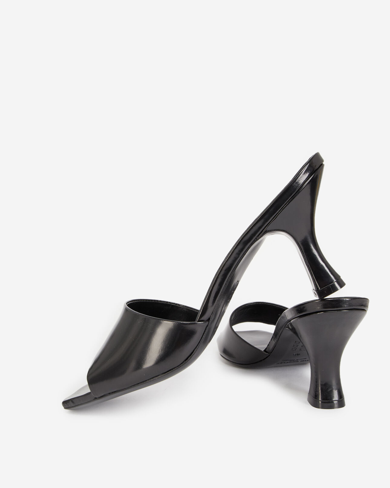 The Kooples FEMME BLACK sandales petit talon noires ouvertes