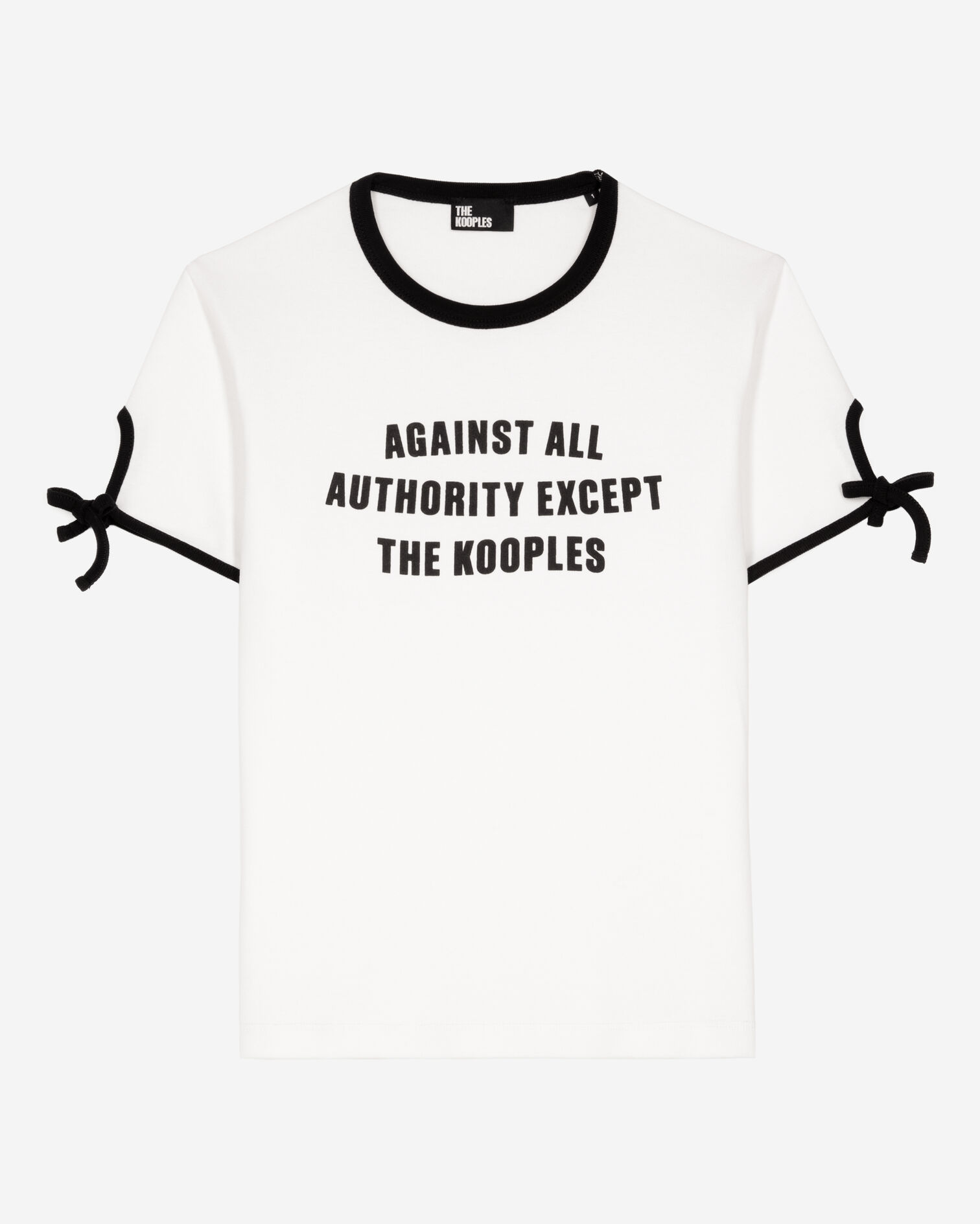 T-shirt with white screen print, WHITE, hi-res image number null