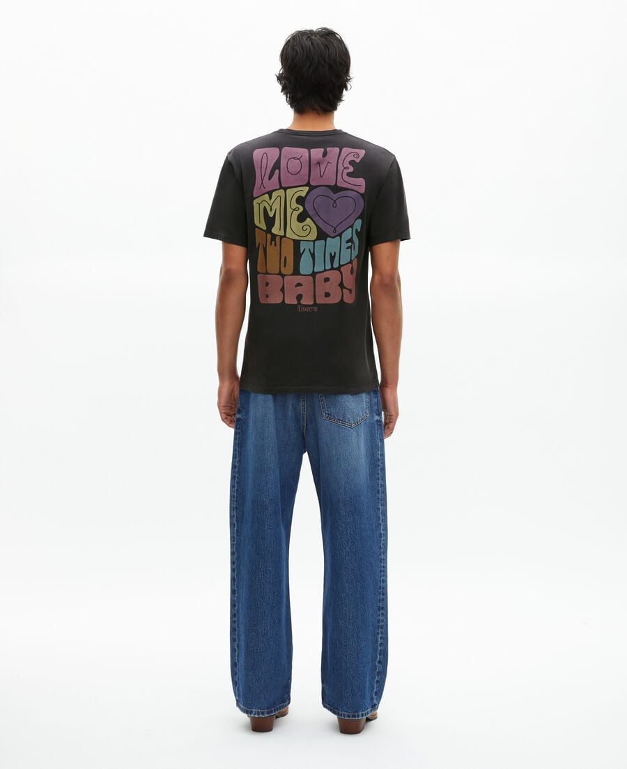 The Kooples UNISEX BLACK WASHED gemischtes t-shirt the doors x the kooples schwarz verwaschen