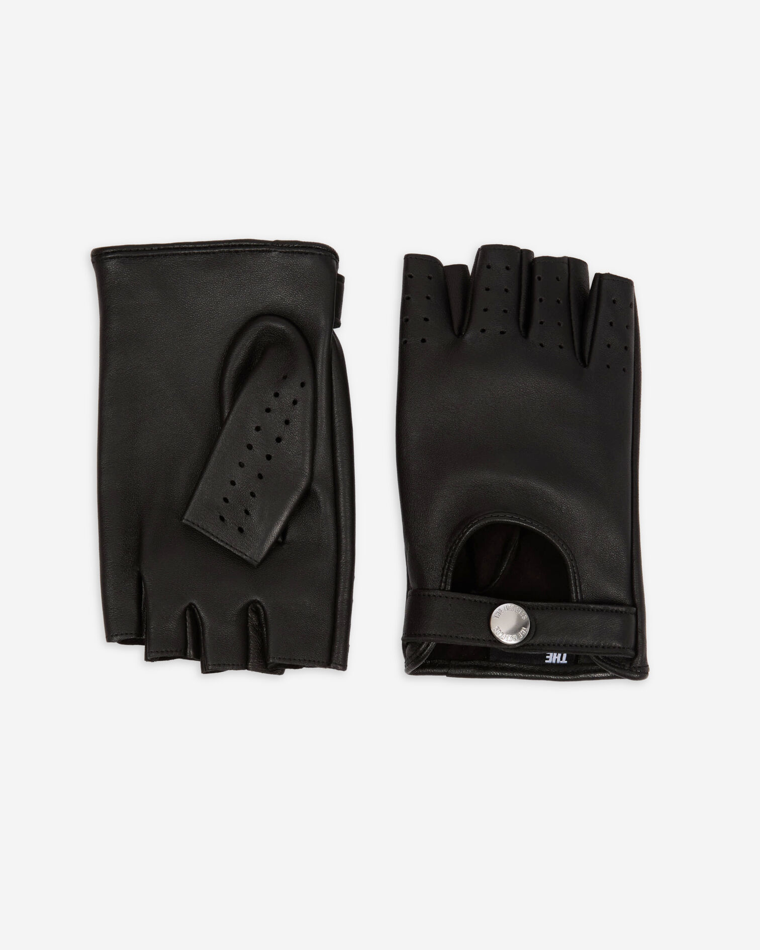 Black leather driving gloves, BLACK, hi-res image number null