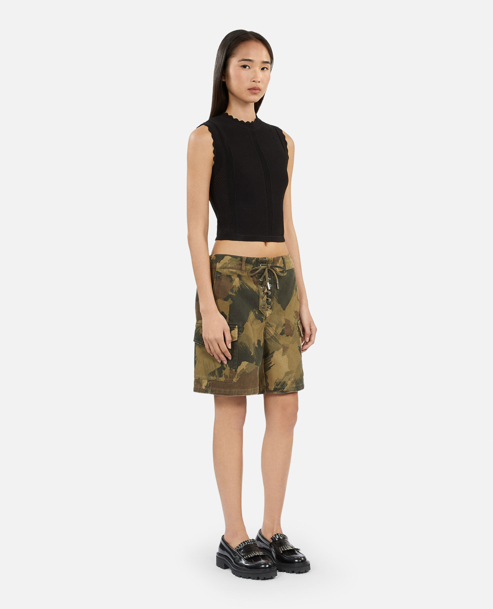 Top cropped negro punto, BLACK, hi-res image number null