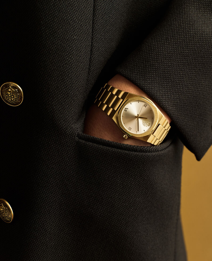 The Kooples M GOLD watch with golden coat of arms