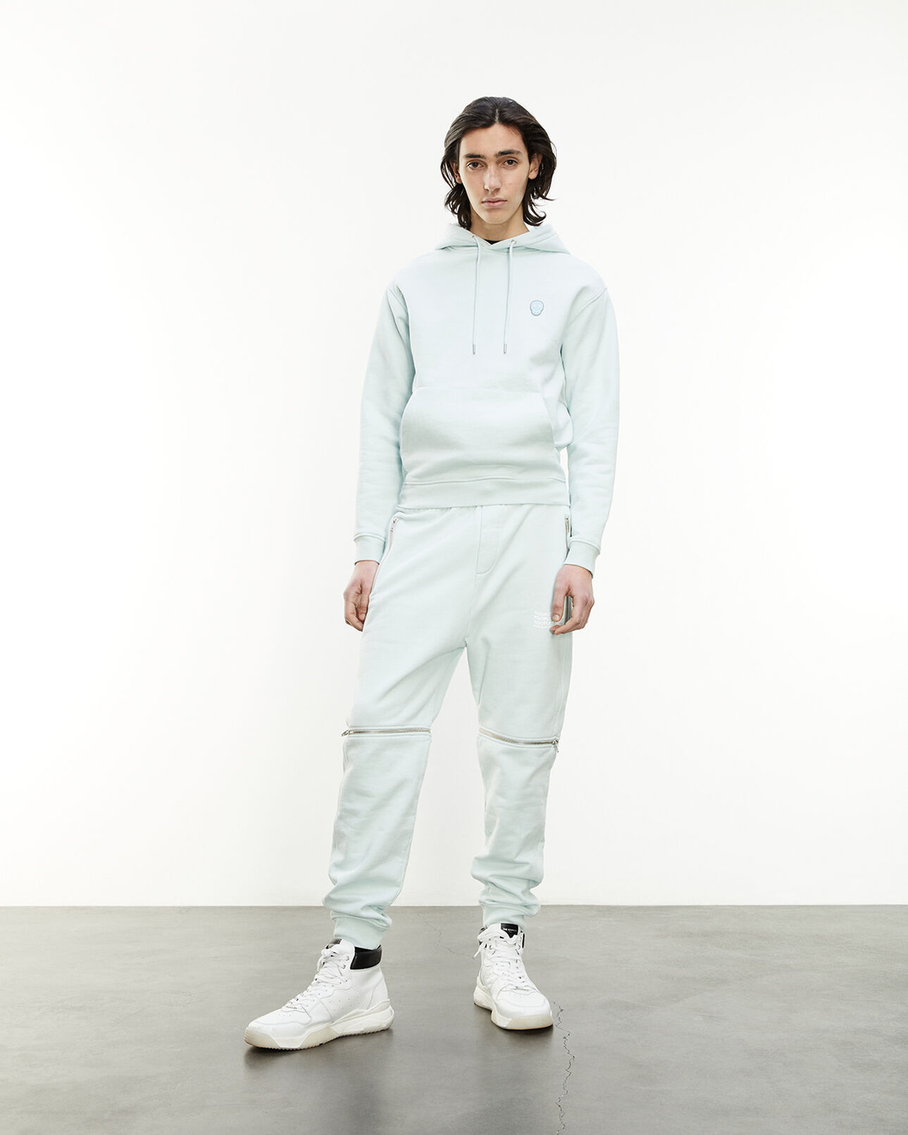 The Kooples HOMME MINT sweat à capuche vert menthe à badge