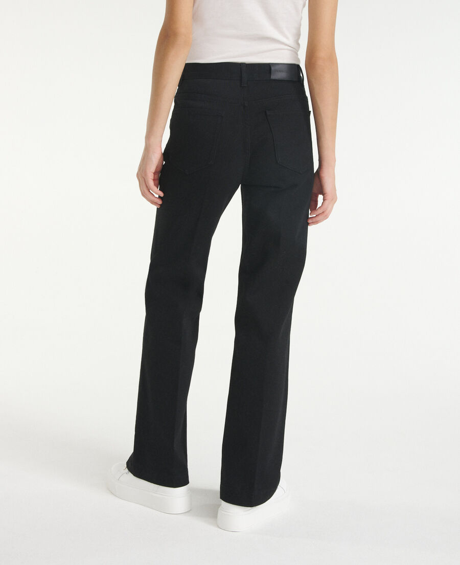 black straight-cut jeans with side pockets