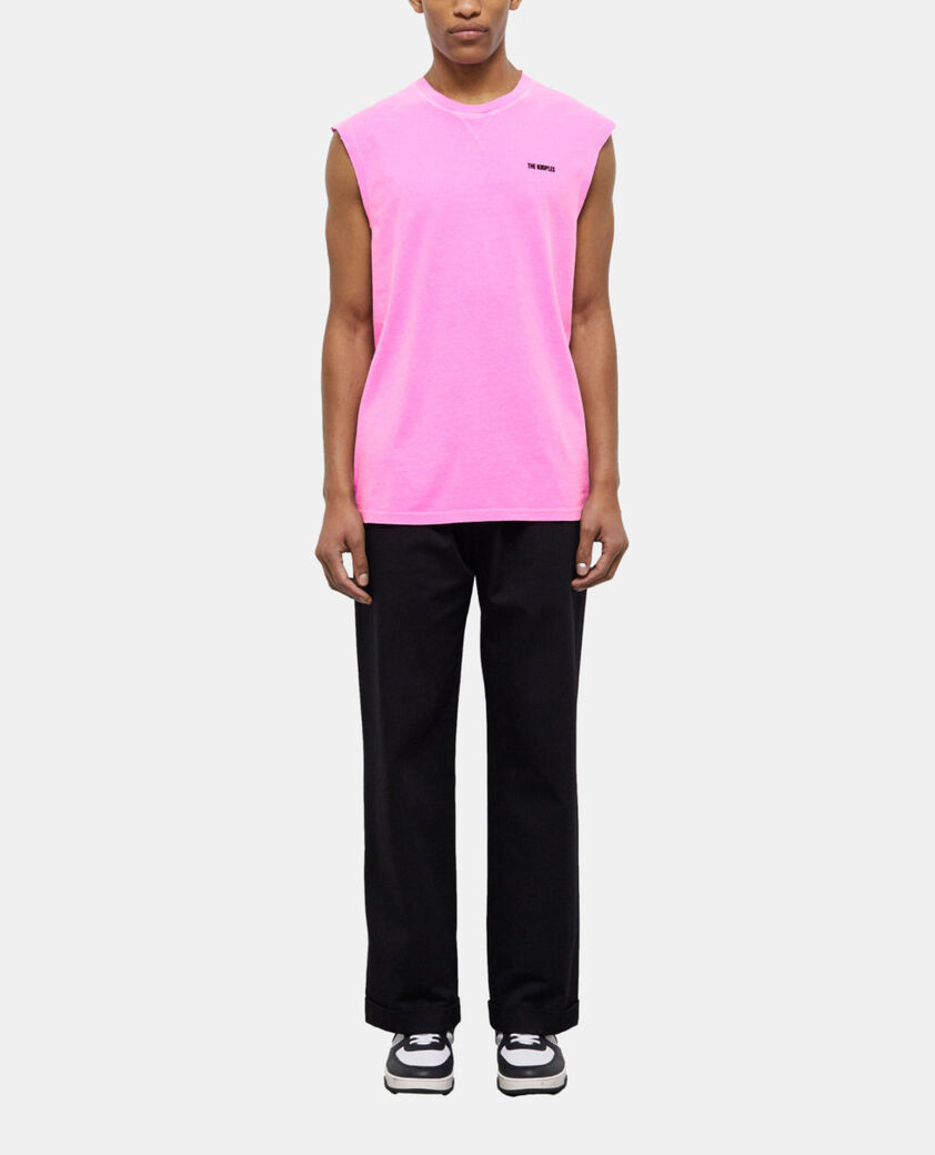 The Kooples HOMME FLUO PINK t-shirt homme rose fluo avec logo