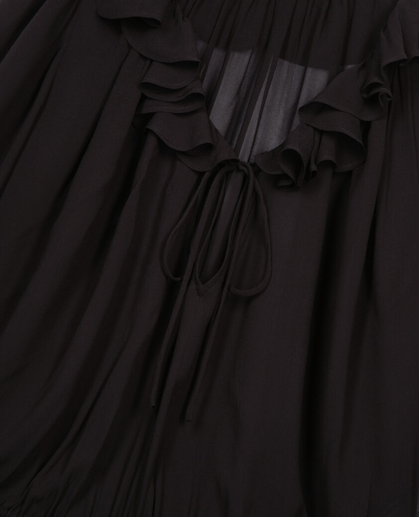 The Kooples DAMEN BLACK STONE schwarze bluse mit rüschen