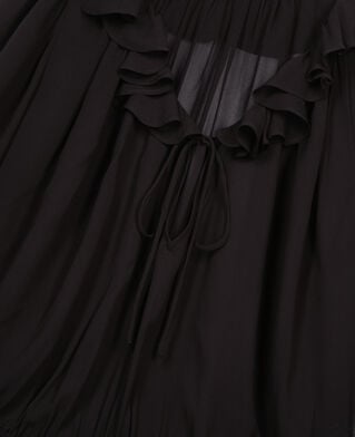 The Kooples WOMEN BLACK STONE black blouse with ruffles
