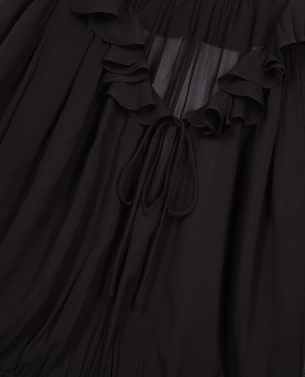 The Kooples FEMME BLACK STONE blouse avec volants noire