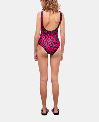 The Kooples F BLACK / PINK one-piece printed swimming costume